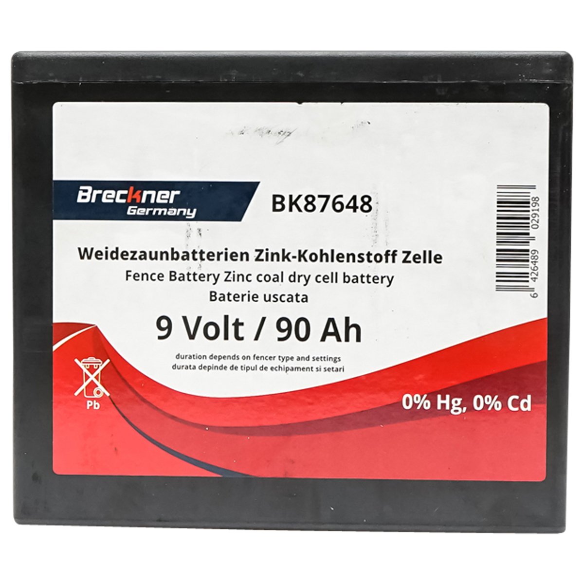 Baterie uscata (nereincarcabila) 9V 90Ah pentru gard electric Breckner Germany